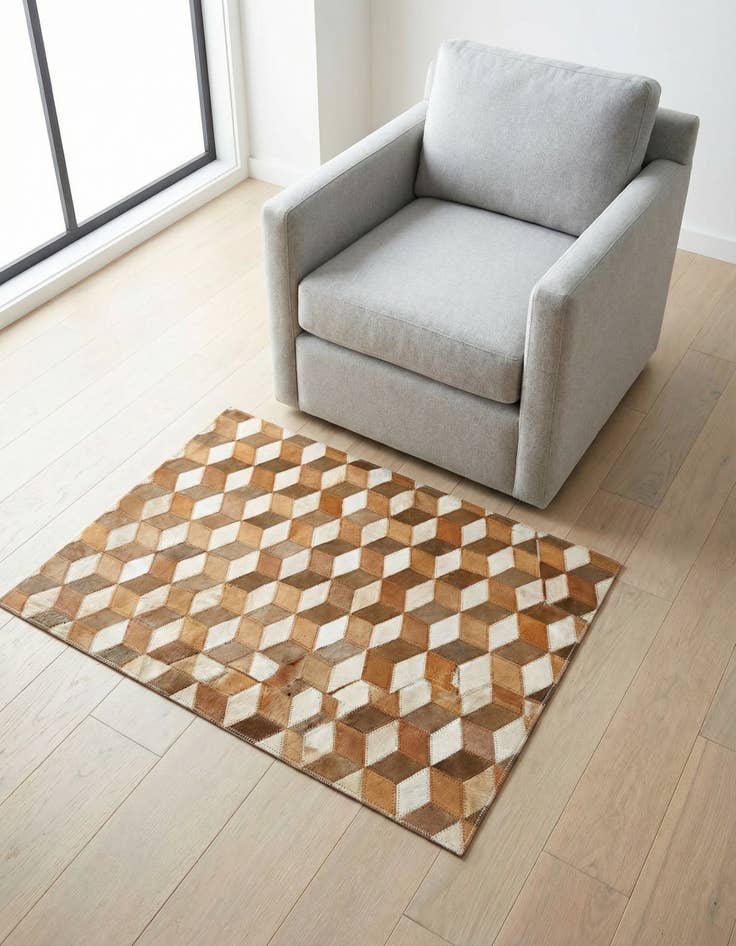 Detail image of 2' x 3' Cowhide Leather Rug