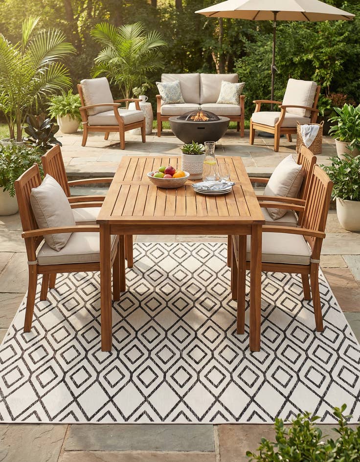 Detail image of 7' 10 x 7' 10 Washable Jill Zarin Turks and Caicos Indoor / Outdoor Square Rug