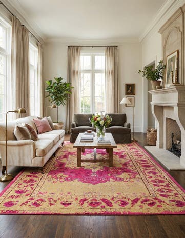 Pink Washable Palazzo Rug