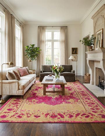 Pink Washable Palazzo Rug
