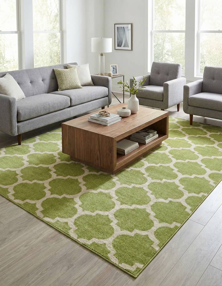 Detail image of 7' 10 x 7' 10 Lattice Square Rug