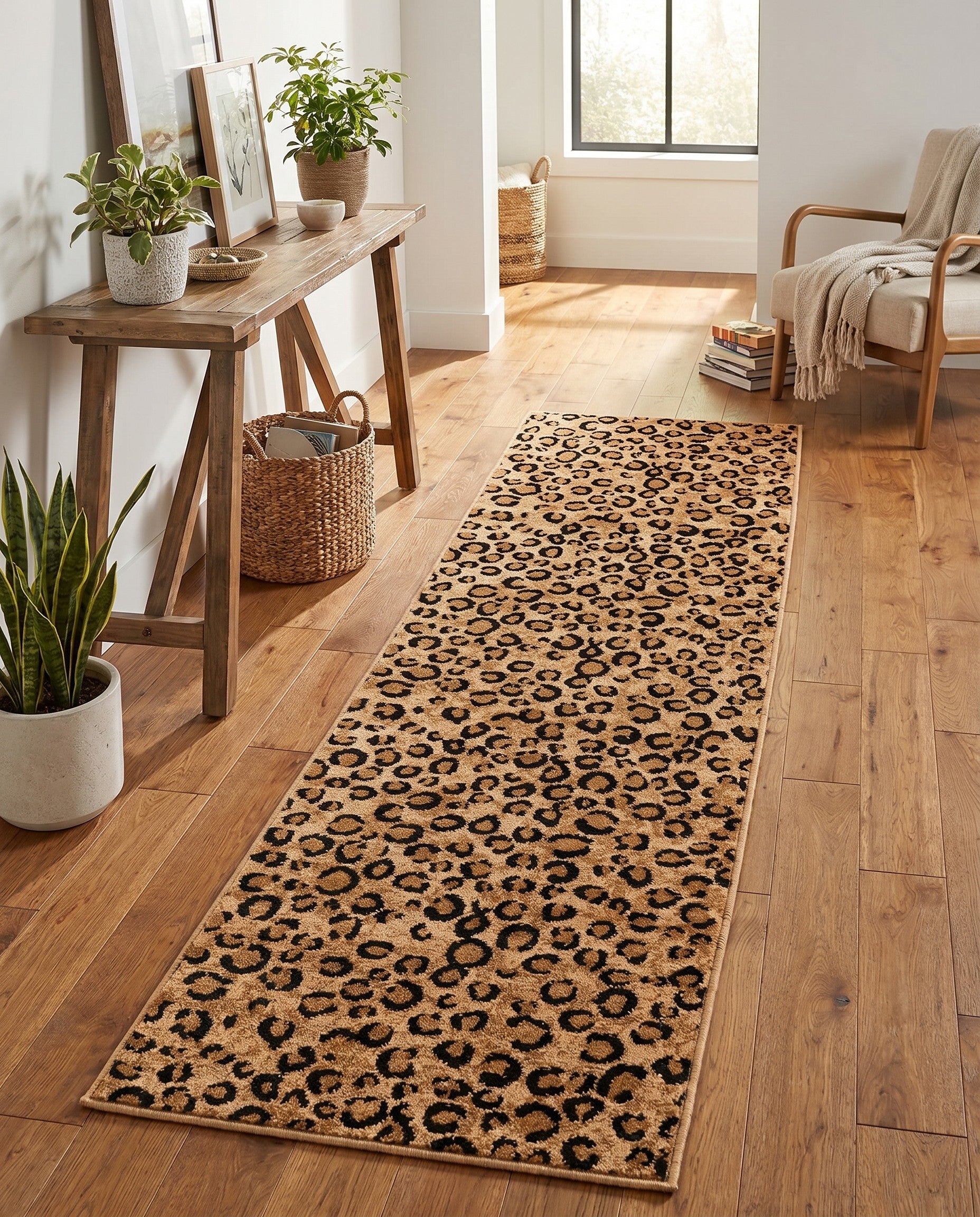 Light Brown Safari Runner Rug