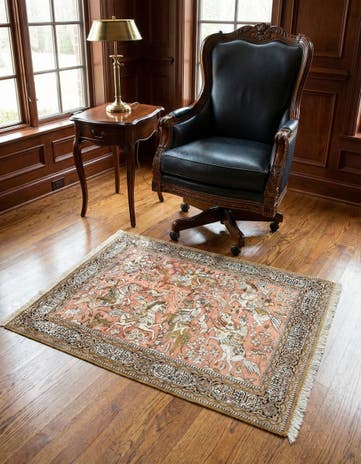 3' 6 x 5' 1 Ghom Silk Rug