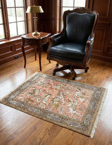 3' 6 x 5' 1 Ghom Silk Rug