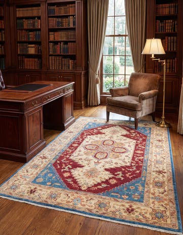 6' 7 x 9' 10 Hand Knotted Ziegler Rug
