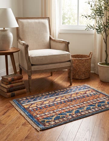 1' 4 x 2' Hand Knotted Ziegler Rug