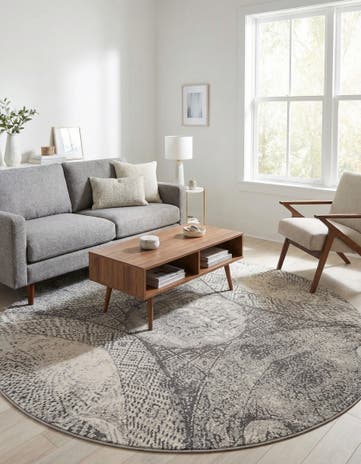 Dark Gray Monte Carlo Round Rug