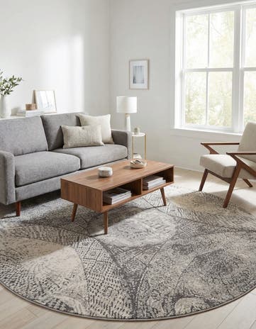 Dark Gray Monte Carlo Round Rug