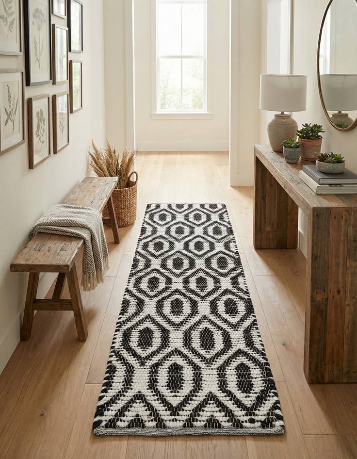 Detail image of 2' 2 x 6' 1 Hand Woven Chindi Jute Runner Rug