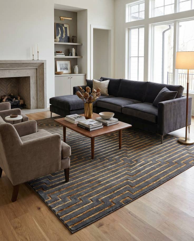 Detail image of 10' x 10' Vogue Geo Square Rug