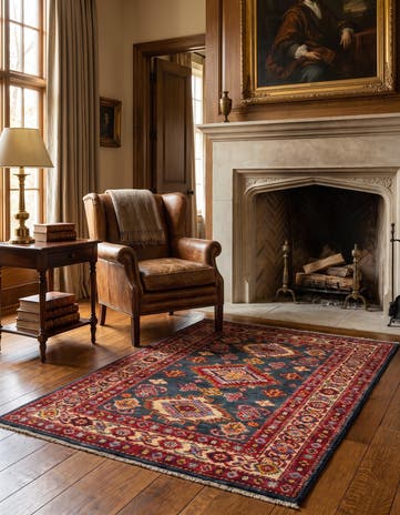 2' 11 x 4' 2 Hand Knotted Kazak Rug