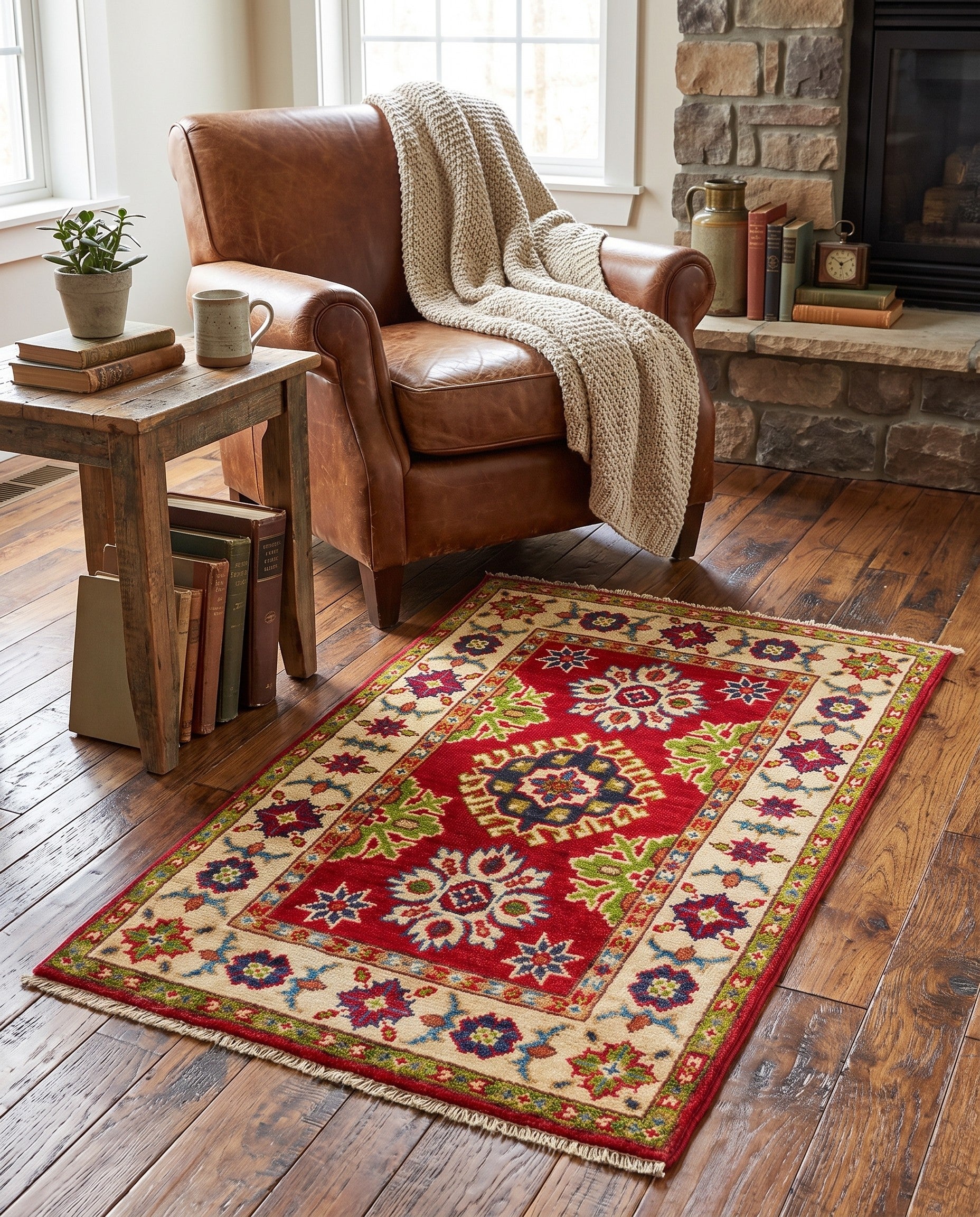 2' x 3' 3 Hand Knotted Kazak Rug