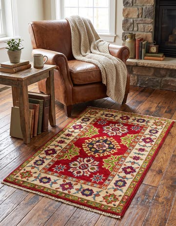2' x 3' 3 Hand Knotted Kazak Rug