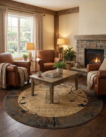 7' 10 x 7' 10 Cafe Round Rug