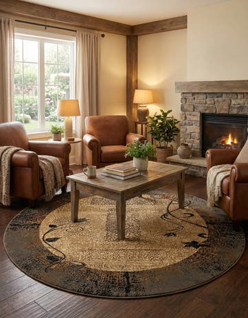 7' 10 x 7' 10 Cafe Round Rug