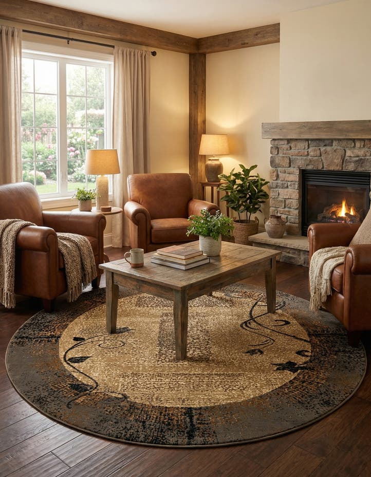 7' 10 x 7' 10 Cafe Round Rug