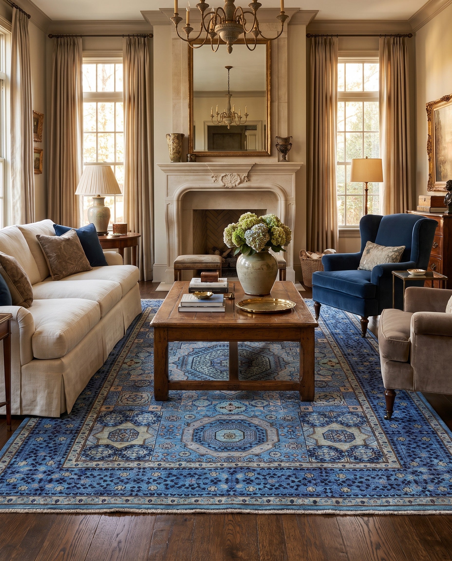 5' 11 x 8' 10 Hand Knotted Mamluk Ziegler Rug