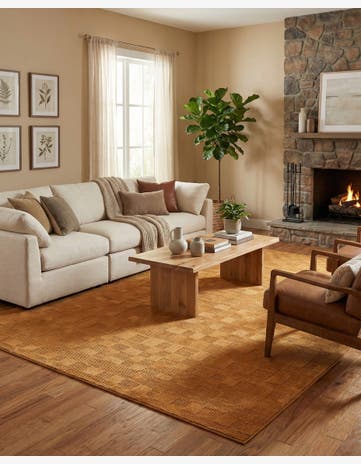 Goldenrod Glow Textura Designer Rug