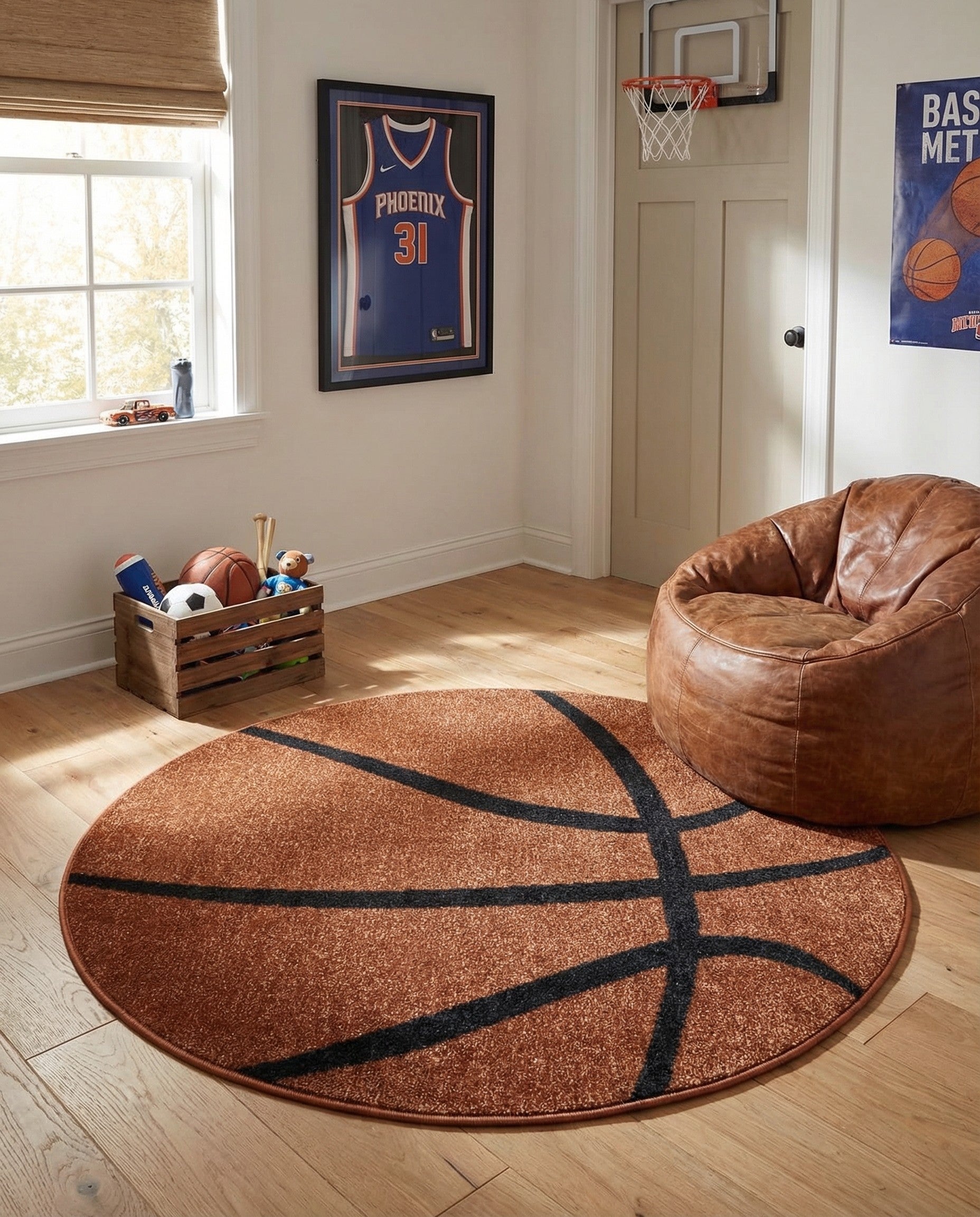 3' 3 x 3' 3 Sports Washable Round Rug