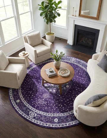 Navy Blue Dover Round Rug