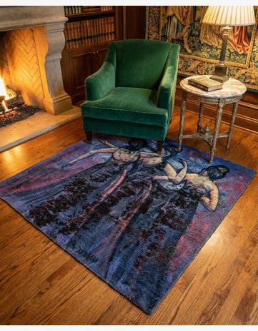 4' 2 x 4' 3 Hand Knotted Ultra Vintage Persian Wool Square Rug