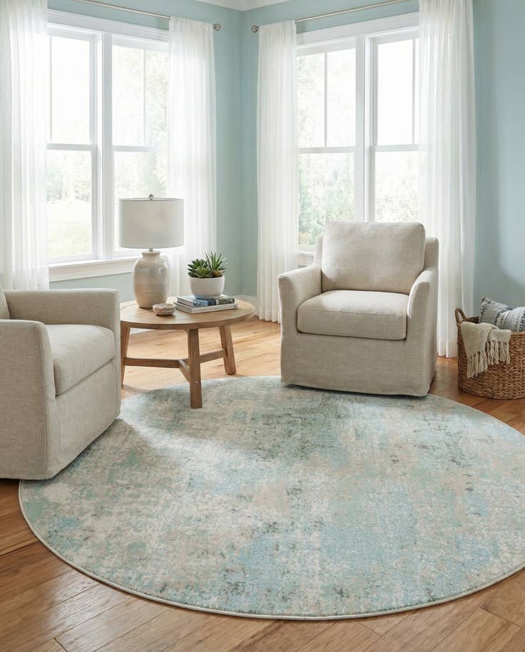 Detail image of 6' 1 x 6' 1 Lotus Round Rug