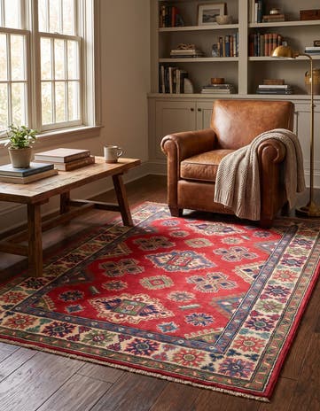4' x 5' 11 Hand Knotted Kazak Rug