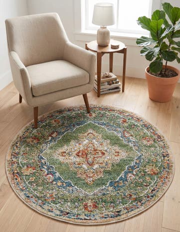 Green Isabella Round Rug