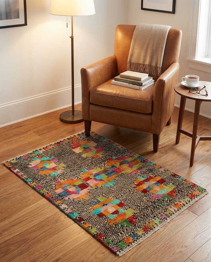 Detail image of 2' 8 x 4' 2 Hand Woven Balouch Wool Rug