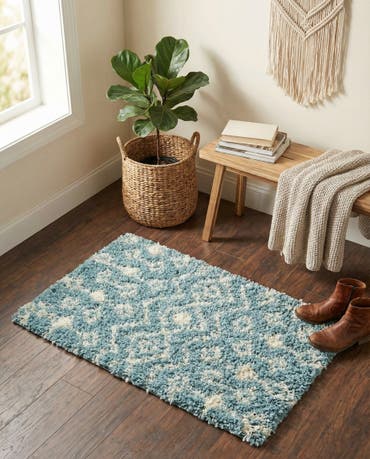  2' x 3' Moroccan Trellis Shag Rug