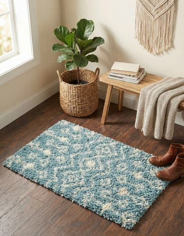 2' x 3' Moroccan Trellis Shag Rug