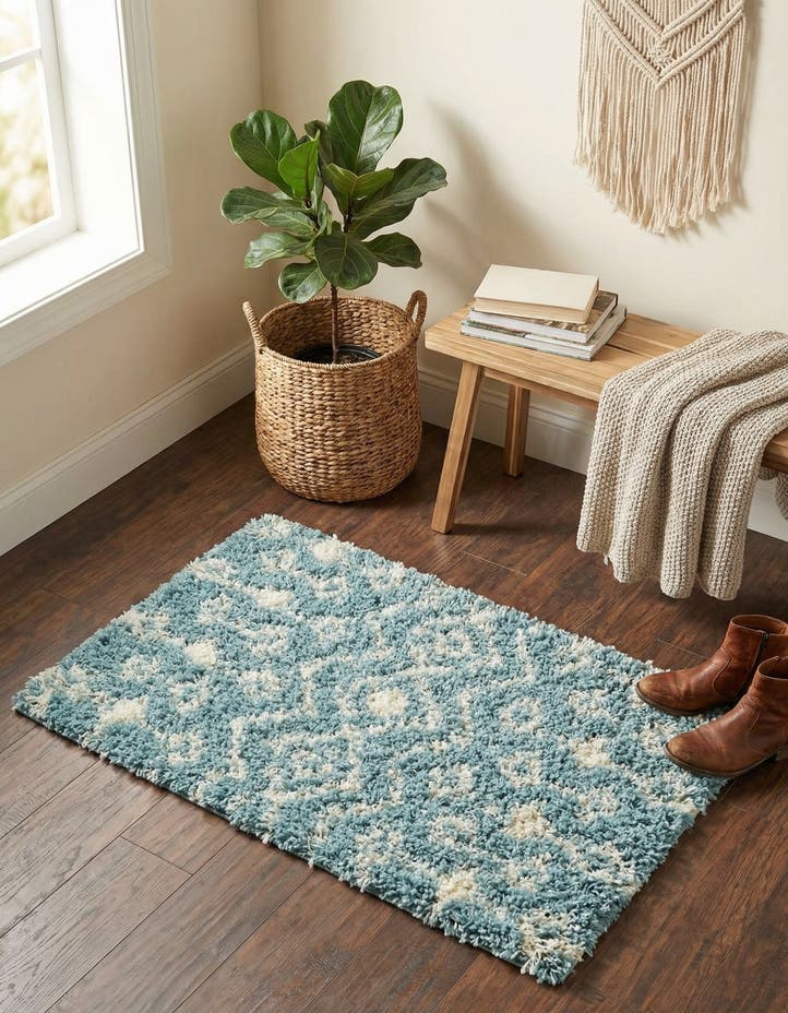 2' x 3' Moroccan Trellis Shag Rug