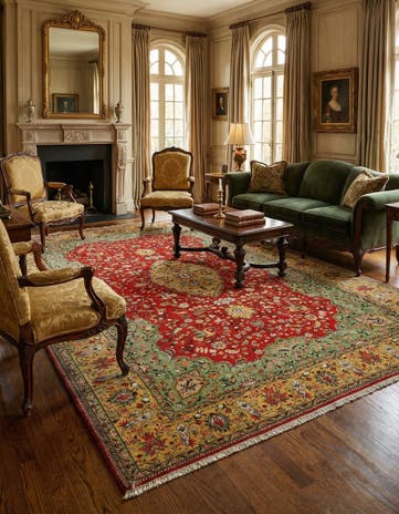 9' 10 x 14' 8 Hand Knotted Tabriz Hadji Jalili Persian Wool Rug