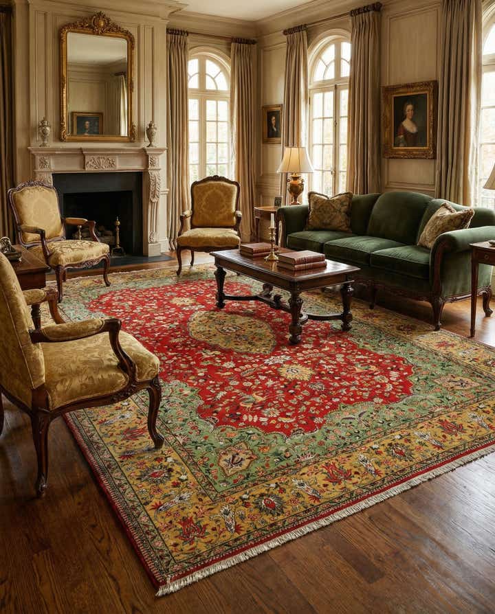 9' 10 x 14' 8 Hand Knotted Tabriz Hadji Jalili Persian Wool Rug