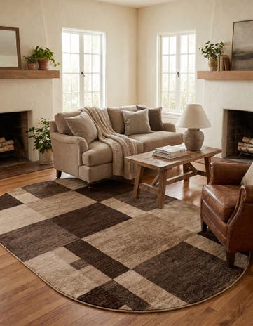 Light Brown Equinox Oval Rug
