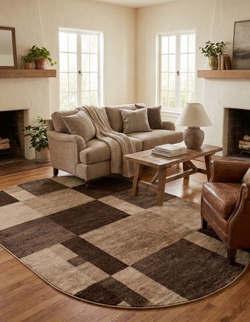 Light Brown Equinox Oval Rug