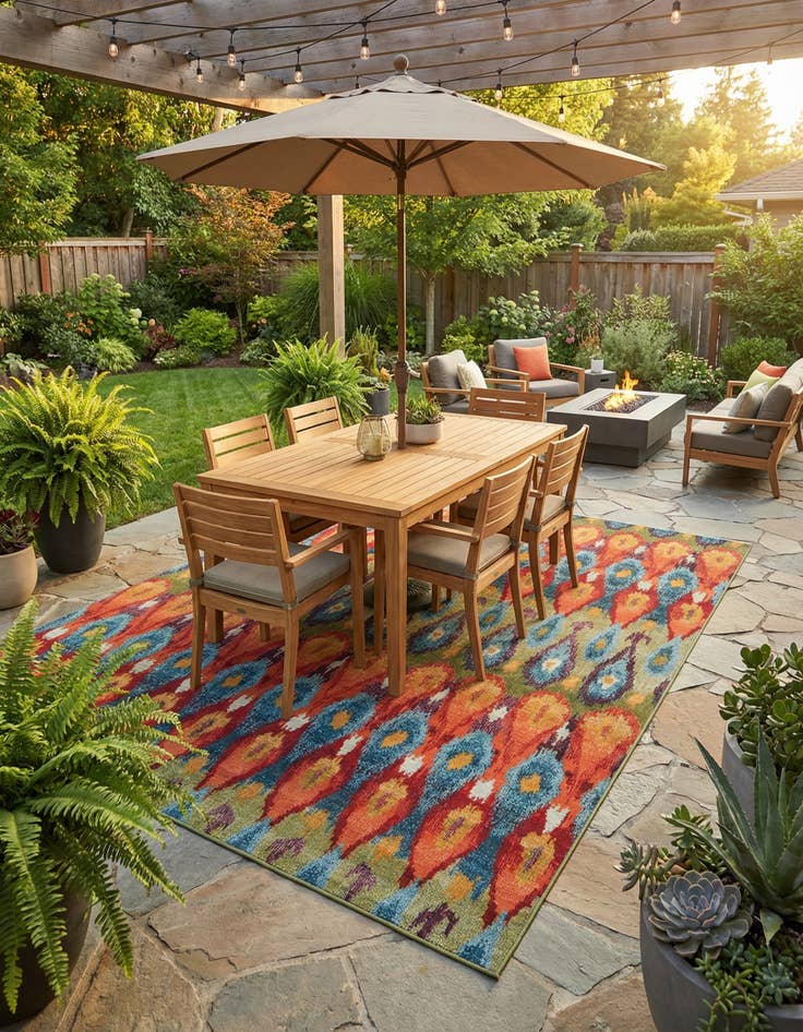 Detail image of 7' 10 x 10' Washable Modern Indoor / Outdoor Rug