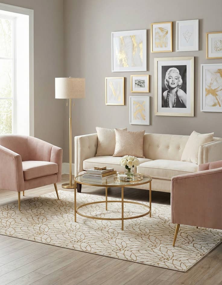 Detail image of 5' 3 x 8' Marilyn Monroe&trade; Glam Dahlia Rug