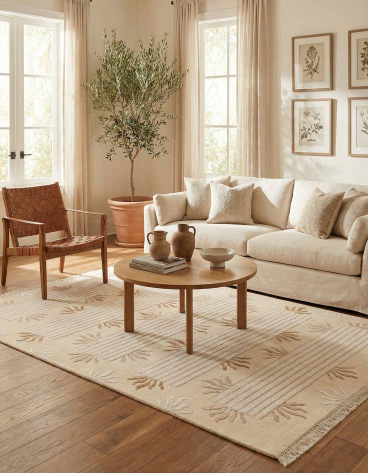 Detail image of 4' 1 x 6' Hand Knotted Darya Wool Rug