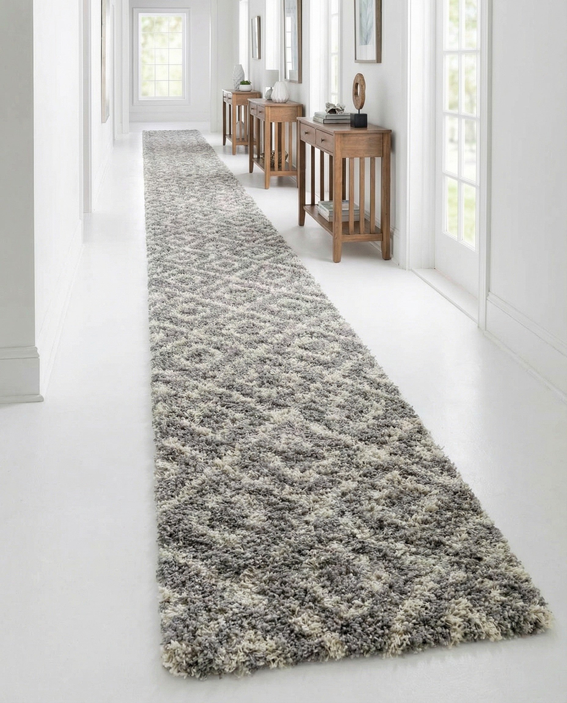 Primary image 3' 3 x 16' 5 Trellis Shag Runner Rug