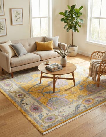 Yellow Paragon Square Rug