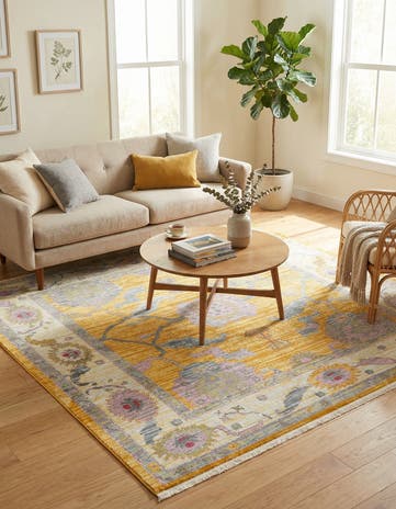 Yellow Paragon Square Rug