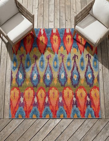 5' 3 x 5' 3 Easy-Clean Modern Indoor / Outdoor Square Rug