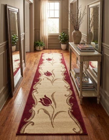 Cream Reproduction Gabbeh Runner Rug
