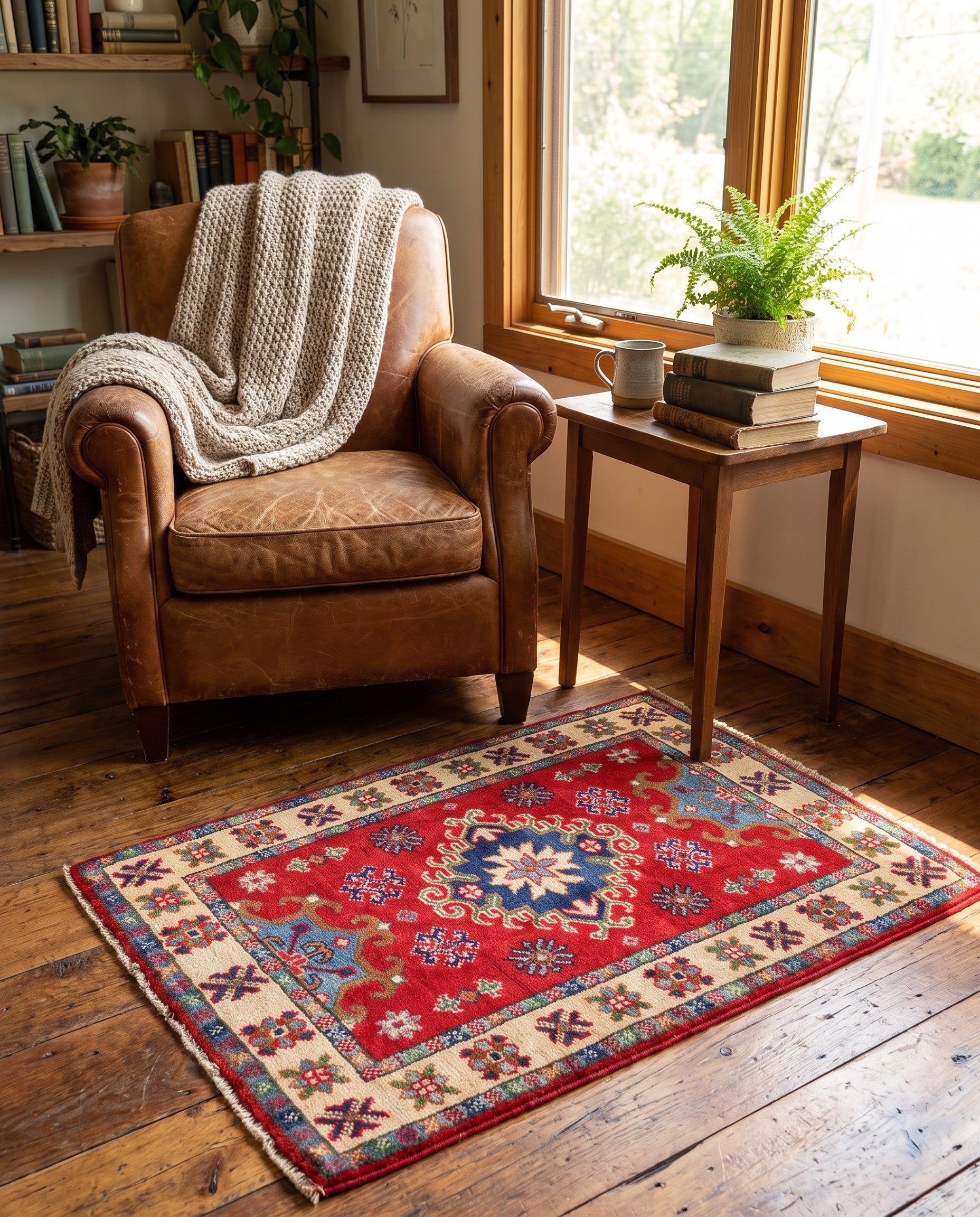 2' x 3' 1 Hand Knotted Kazak Rug