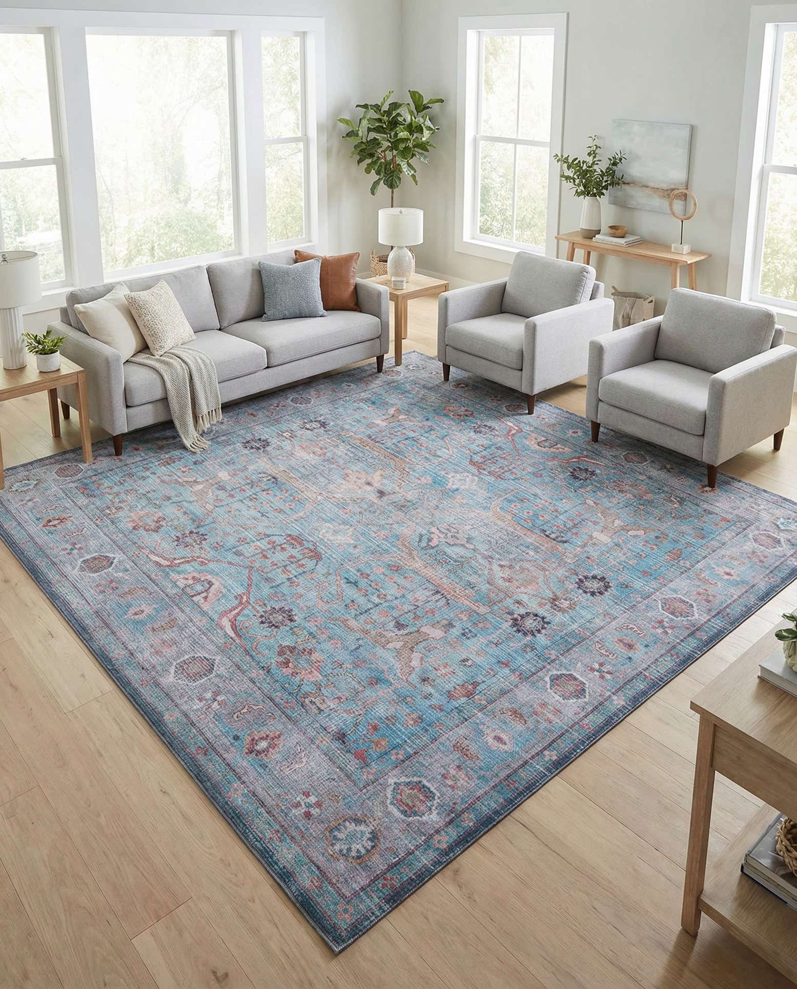 10' 6 x 10' 6 Washable Maahru Square Rug