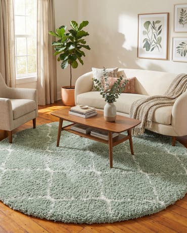  7' 10 x 7' 10 Moroccan Shag Round Rug