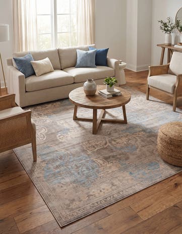 Dark Gray Victoria Square Rug