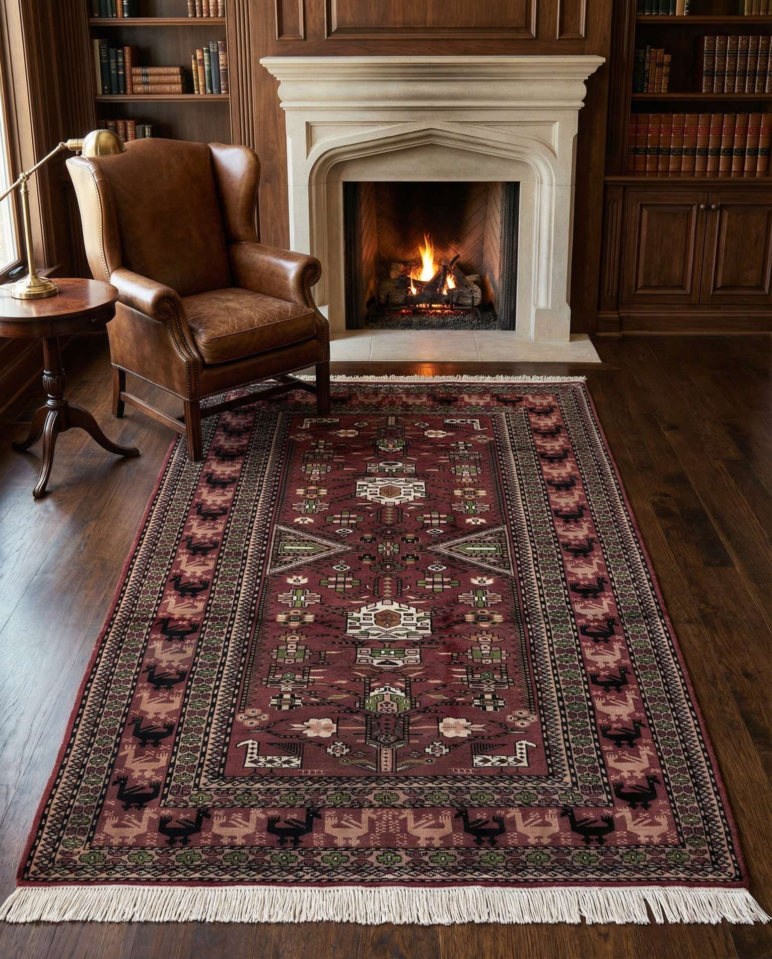 4' 3 x 6' 1 Hand Knotted Lahour Oriental Rug
