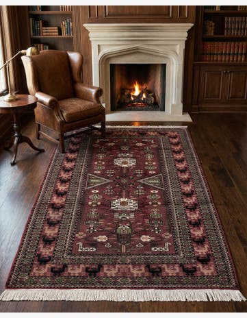 4' 3 x 6' 1 Hand Knotted Lahour Oriental Rug